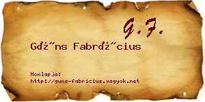 Güns Fabrícius névjegykártya
